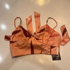 NWT STUNNING!!!!!Stylish Pink and Coral colored Crop Top with Bow Detail
